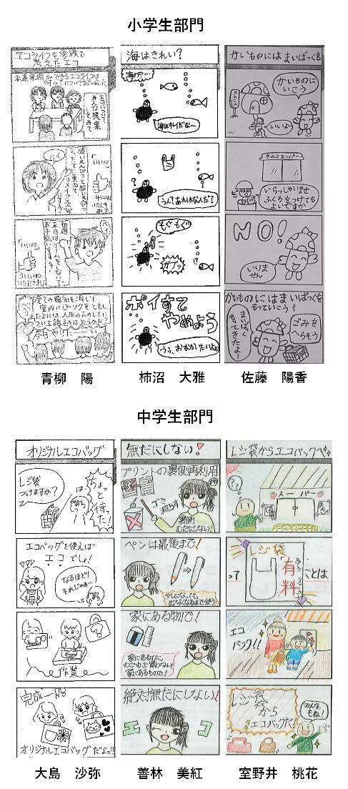 令和2年度佳作小学生部門、中学生部門