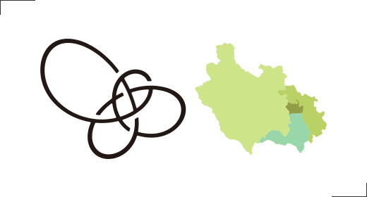 シンボルマークと鹿沼市の地図 シンボルマークと鹿沼市の地図