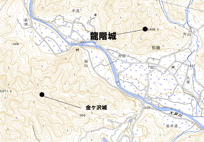 城の位置(国土地理院地図) 城の位置(国土地理院地図)
