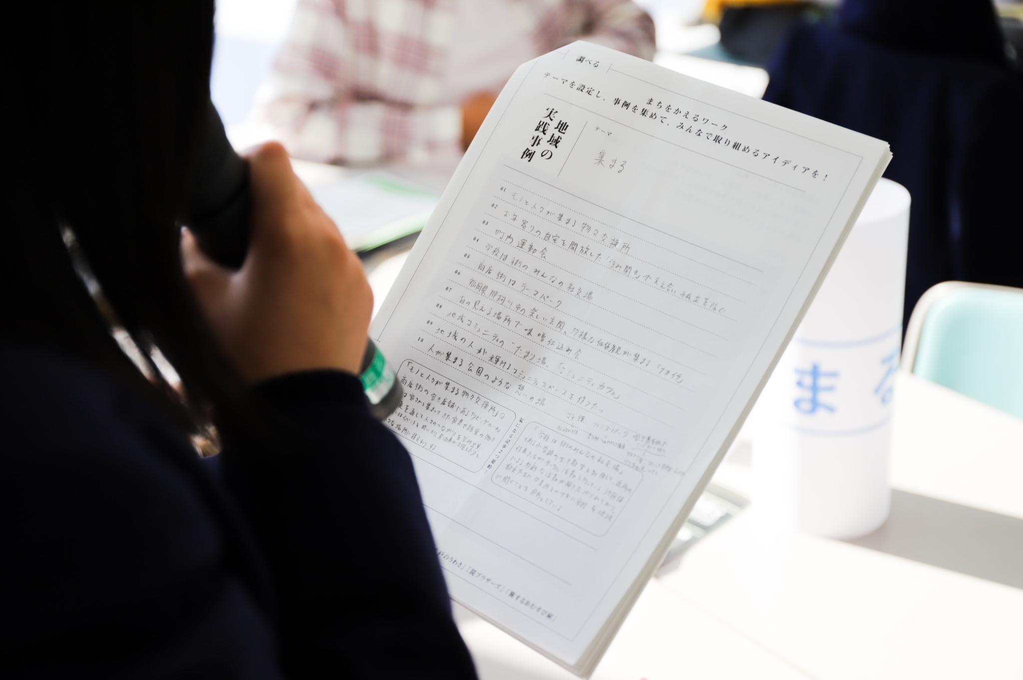 事例調査を発表する様子 事例調査を発表する様子