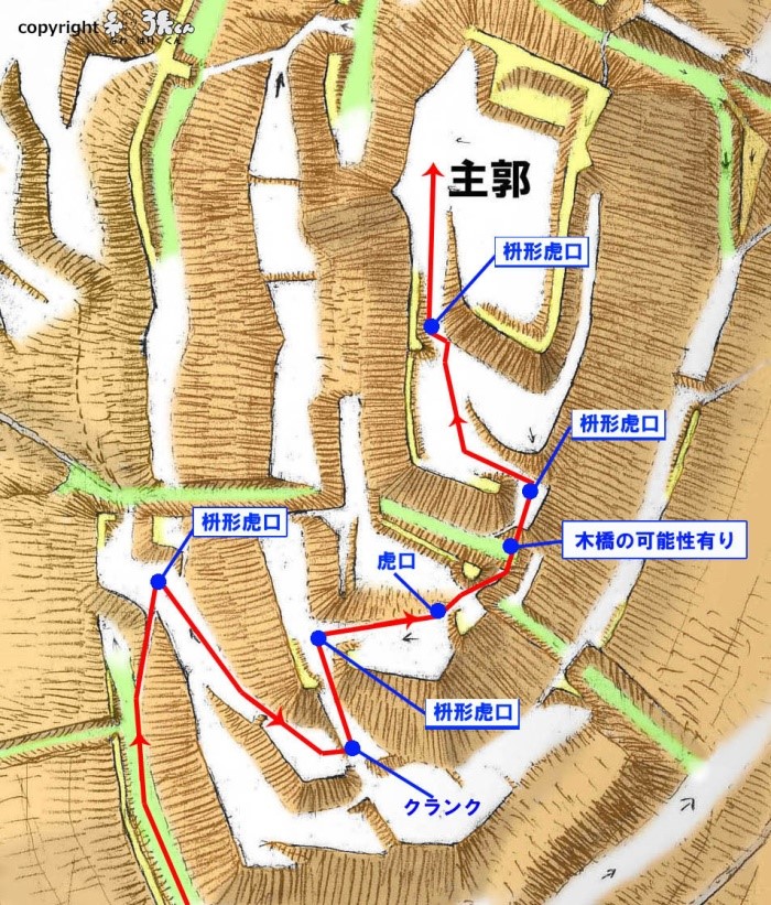 図2-山麓の城の登城路 図2-山麓の城の登城路